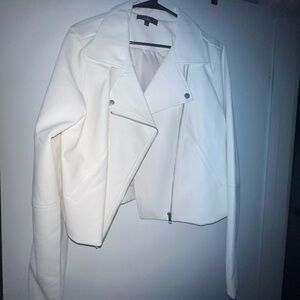 White faux leather jacket